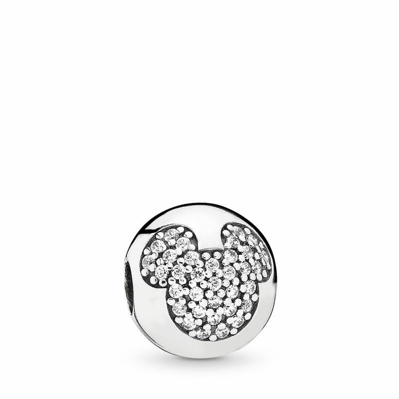 Pandora Disney Mickey Pavé Clip Charm Outlet NZ, Sterling Silver (458917-BRP)